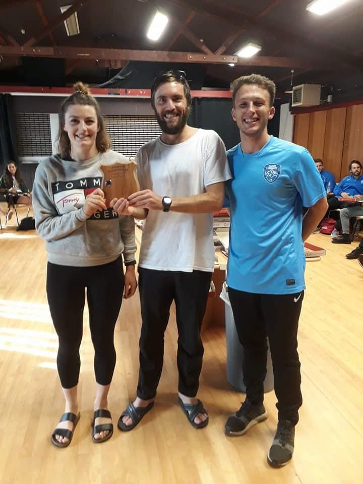 VUWAFC Captains hold Shield